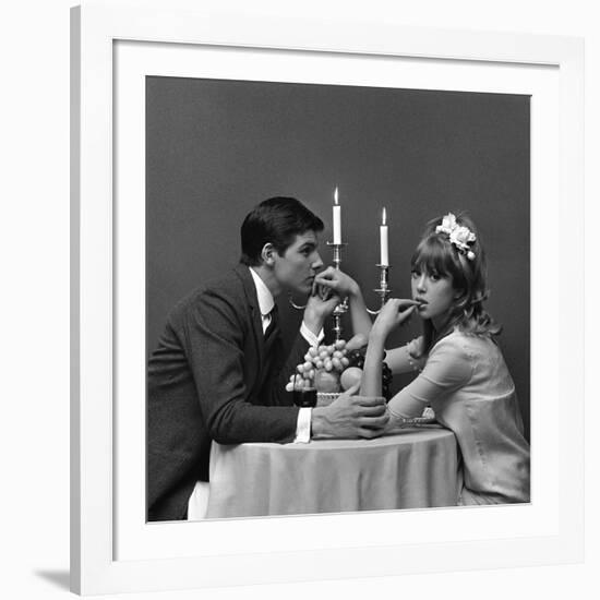 A Couple Dining, 1960s-John French-Framed Giclee Print