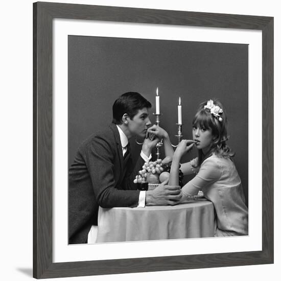 A Couple Dining, 1960s-John French-Framed Giclee Print