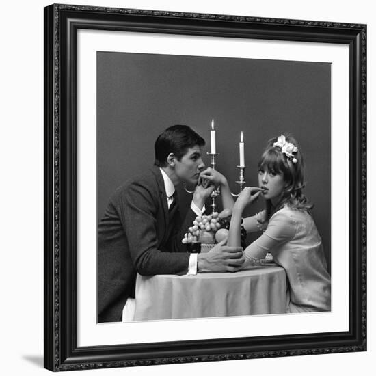 A Couple Dining, 1960s-John French-Framed Giclee Print