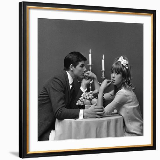 A Couple Dining, 1960s-John French-Framed Giclee Print