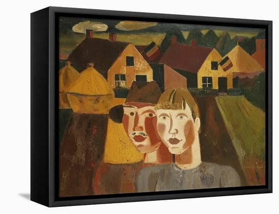 A Couple in a Village; Le Couple Au Village, 1930-Gustave de Smet-Framed Premier Image Canvas