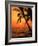 A Couple in Silhouette, Enjoying a Romantic Sunset Beneath the Palm Trees in Kailua-Kona, Hawaii-Ann Cecil-Framed Photographic Print