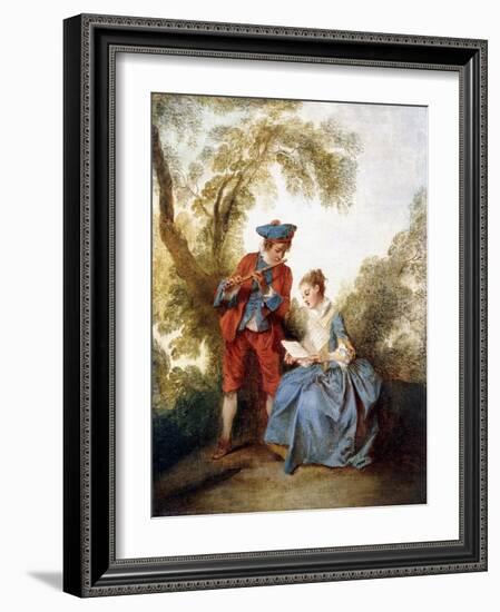 A Couple Making Music in a Landscape-Nicolas Lancret-Framed Giclee Print