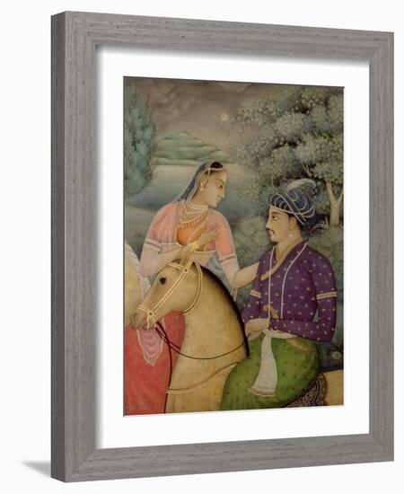 A Couple on Horseback Beside a Moonlit Lake-Mark Briscoe-Framed Giclee Print