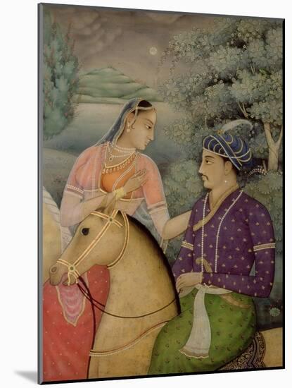 A Couple on Horseback Beside a Moonlit Lake-Mark Briscoe-Mounted Giclee Print