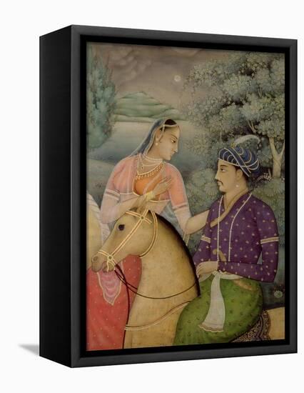 A Couple on Horseback Beside a Moonlit Lake-Mark Briscoe-Framed Premier Image Canvas