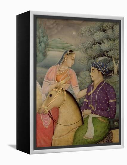 A Couple on Horseback Beside a Moonlit Lake-Mark Briscoe-Framed Premier Image Canvas