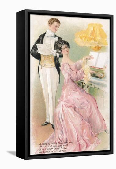 A Couple Singing a Song-null-Framed Premier Image Canvas
