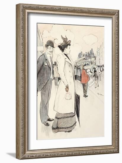 A Couple Waiting for a Bus-Théophile Alexandre Steinlen-Framed Giclee Print