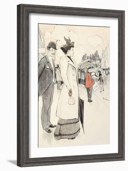 A Couple Waiting for a Bus-Théophile Alexandre Steinlen-Framed Giclee Print