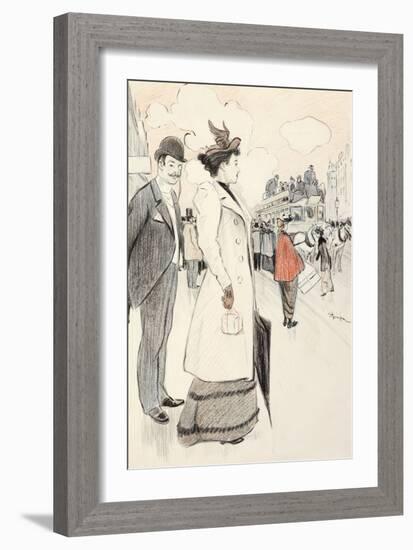 A Couple Waiting for a Bus-Théophile Alexandre Steinlen-Framed Giclee Print