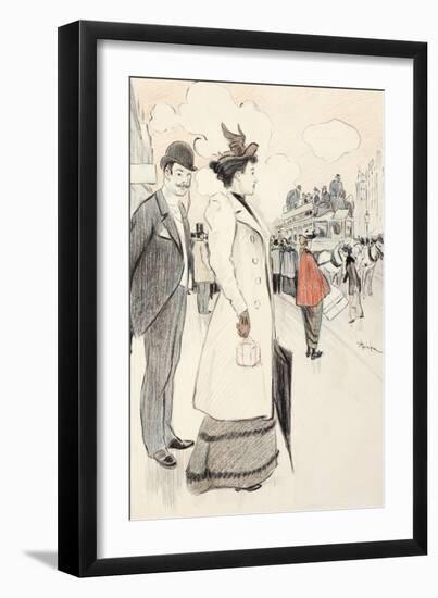 A Couple Waiting for a Bus-Théophile Alexandre Steinlen-Framed Giclee Print