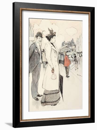 A Couple Waiting for a Bus-Théophile Alexandre Steinlen-Framed Giclee Print