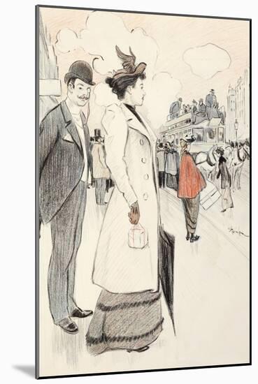 A Couple Waiting for a Bus-Théophile Alexandre Steinlen-Mounted Giclee Print