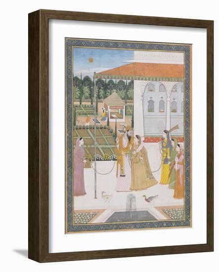 A Couple Walking, Pahari School-null-Framed Giclee Print