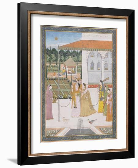 A Couple Walking, Pahari School-null-Framed Giclee Print