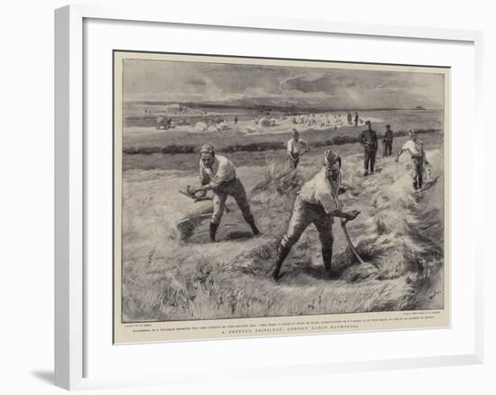 A Coveted Privilege, Convict Gangs Haymaking-William Small-Framed Giclee Print