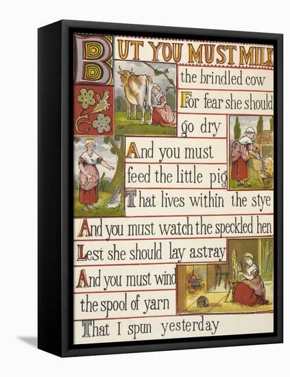 A Cow Being Milked by a Maid. a Nursery Rhyme.-null-Framed Premier Image Canvas