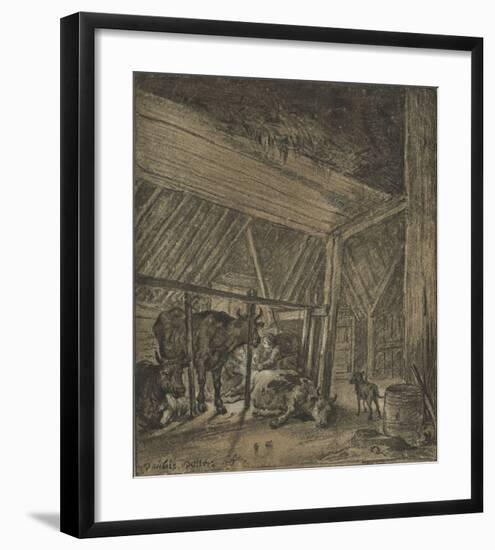 A Cow Calving-Paul Potter-Framed Lithograph