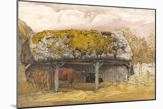 A Cow Lodge with a Mossy Roof, C.1829 (Pen and Ink with W/C and Gouache on Paper)-Samuel Palmer-Mounted Giclee Print