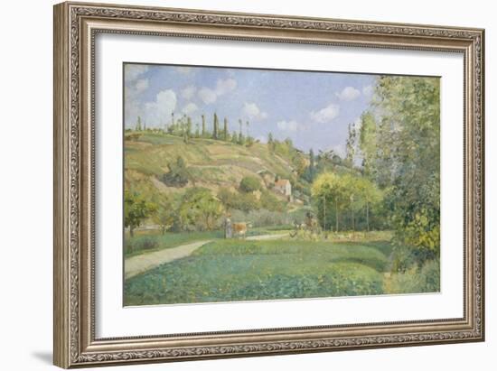 A Cowherd at Valhermeil, Auvers-sur-Oise, 1874-Camille Pissarro-Framed Giclee Print