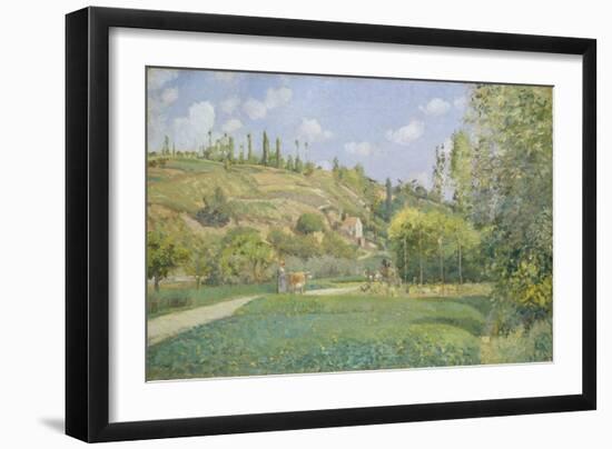 A Cowherd at Valhermeil, Auvers-sur-Oise, 1874-Camille Pissarro-Framed Giclee Print