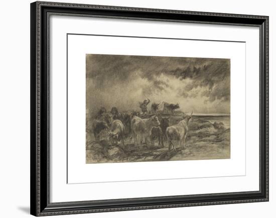 A Cowherd Driving Cattle-Rosa Bonheur-Framed Premium Giclee Print