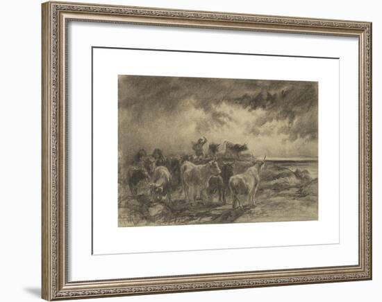 A Cowherd Driving Cattle-Rosa Bonheur-Framed Premium Giclee Print
