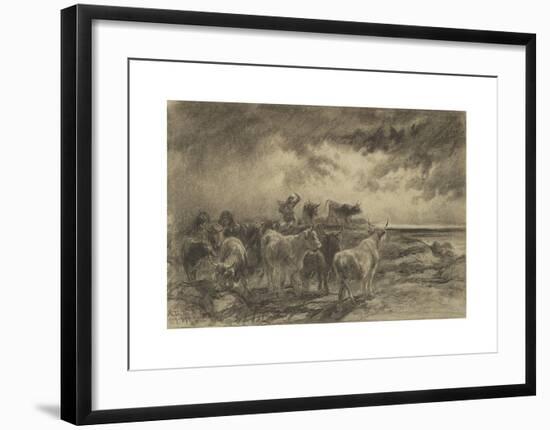 A Cowherd Driving Cattle-Rosa Bonheur-Framed Premium Giclee Print