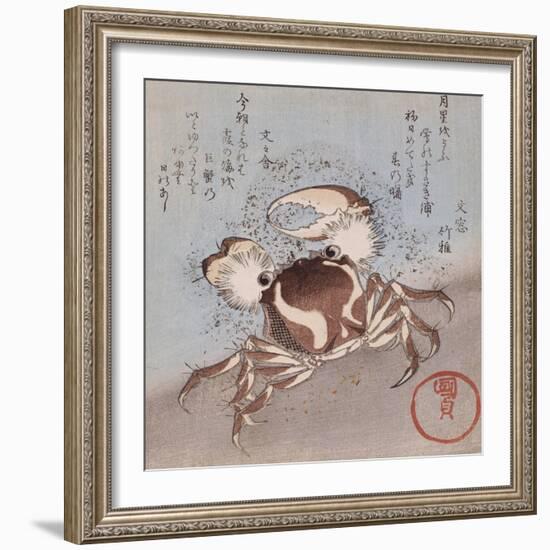 A Crab on the Seashore-Utagawa Kunisada-Framed Giclee Print