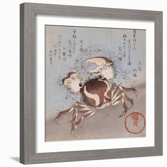 A Crab on the Seashore-Utagawa Kunisada-Framed Giclee Print