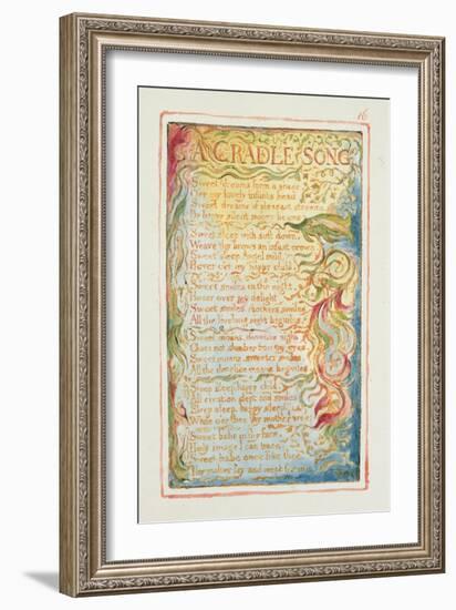 A Cradle Song: Plate 16 from 'Songs of Innocence and of Experience' C.1815-26-William Blake-Framed Giclee Print