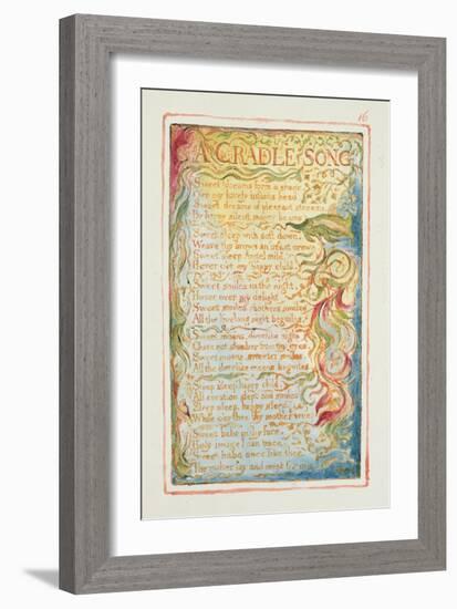 A Cradle Song: Plate 16 from 'Songs of Innocence and of Experience' C.1815-26-William Blake-Framed Giclee Print