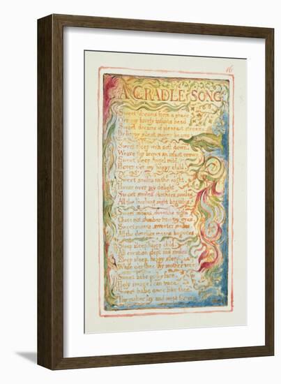 A Cradle Song: Plate 16 from 'Songs of Innocence and of Experience' C.1815-26-William Blake-Framed Giclee Print