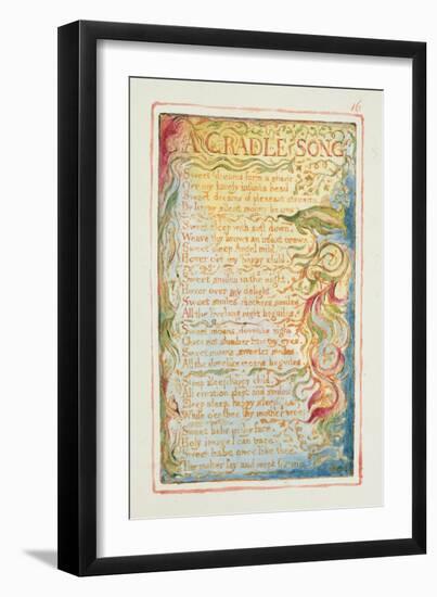 A Cradle Song: Plate 16 from 'Songs of Innocence and of Experience' C.1815-26-William Blake-Framed Giclee Print