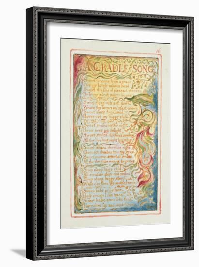 A Cradle Song: Plate 16 from 'Songs of Innocence and of Experience' C.1815-26-William Blake-Framed Giclee Print