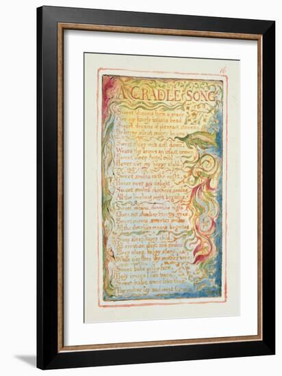 A Cradle Song: Plate 16 from 'Songs of Innocence and of Experience' C.1815-26-William Blake-Framed Premium Giclee Print