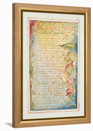 A Cradle Song: Plate 16 from 'Songs of Innocence and of Experience' C.1815-26-William Blake-Framed Premier Image Canvas