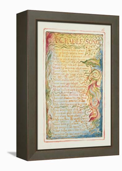 A Cradle Song: Plate 16 from 'Songs of Innocence and of Experience' C.1815-26-William Blake-Framed Premier Image Canvas