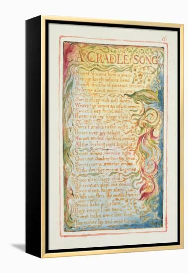 A Cradle Song: Plate 16 from 'Songs of Innocence and of Experience' C.1815-26-William Blake-Framed Premier Image Canvas