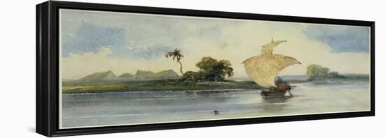 A Craft on an Indian River-George Chinnery-Framed Premier Image Canvas