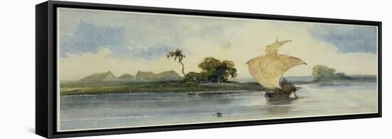 A Craft on an Indian River-George Chinnery-Framed Premier Image Canvas