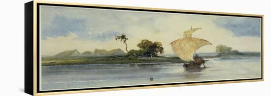 A Craft on an Indian River-George Chinnery-Framed Premier Image Canvas