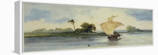 A Craft on an Indian River-George Chinnery-Framed Premier Image Canvas