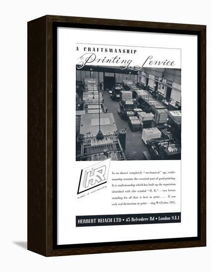 'A Craftsmanship Printing Service - Herbert Reiach Ltd', 1939-Unknown-Framed Premier Image Canvas