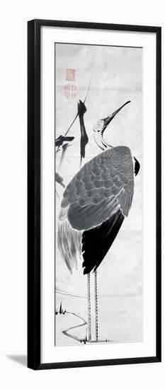 A Cranes Sumi on Paper 1-Jakuchu Ito-Framed Giclee Print