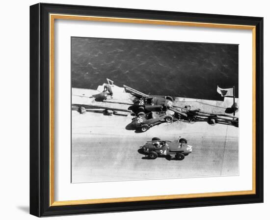 A Crash at the Monaco Grand Prix, 1957-null-Framed Photographic Print