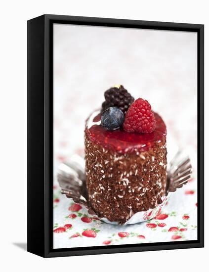 A Cream Tartlet with Berries-Martina Schindler-Framed Premier Image Canvas