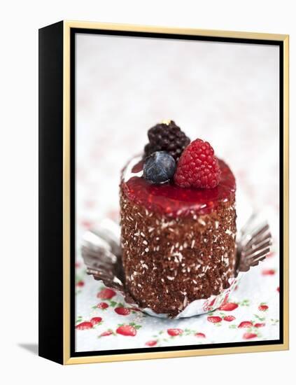 A Cream Tartlet with Berries-Martina Schindler-Framed Premier Image Canvas