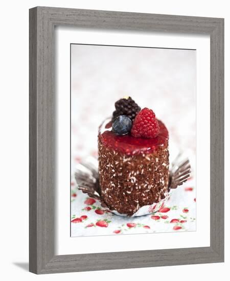 A Cream Tartlet with Berries-Martina Schindler-Framed Photographic Print